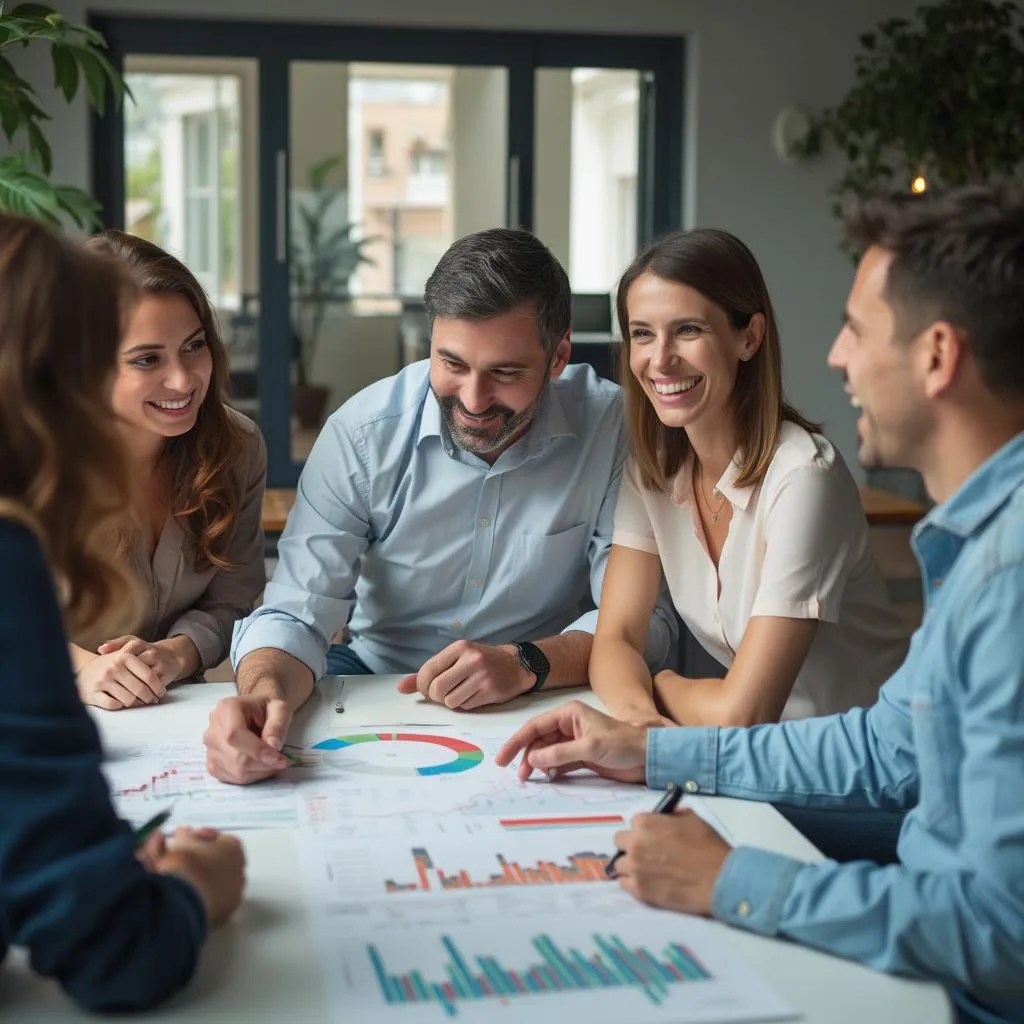 Séance de brainstorming financier