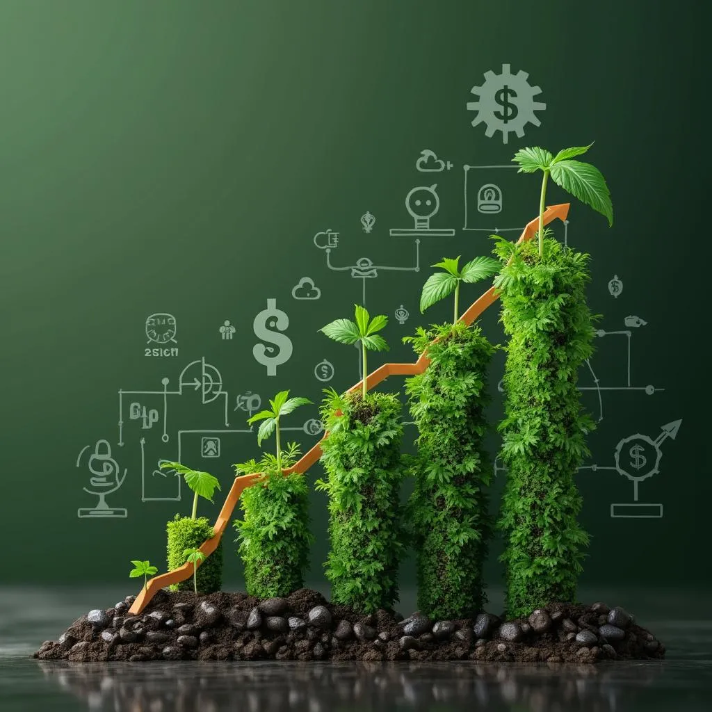 Symboles de croissance et d'investissement